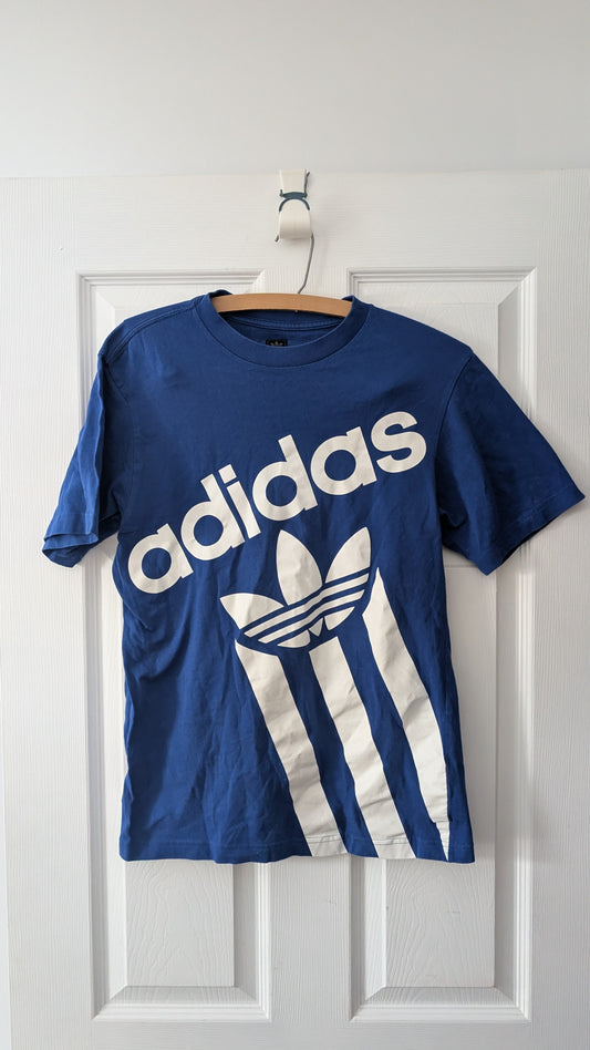 Adidas Originals Blue Trefoil Logo T-Shirt – Size S/P – Classic Graphic Tee