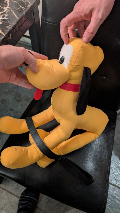 Vtg Disneyland WDW Pluto Plush Toy with Leash Disney Parks Exclusive Stuffed Dog
