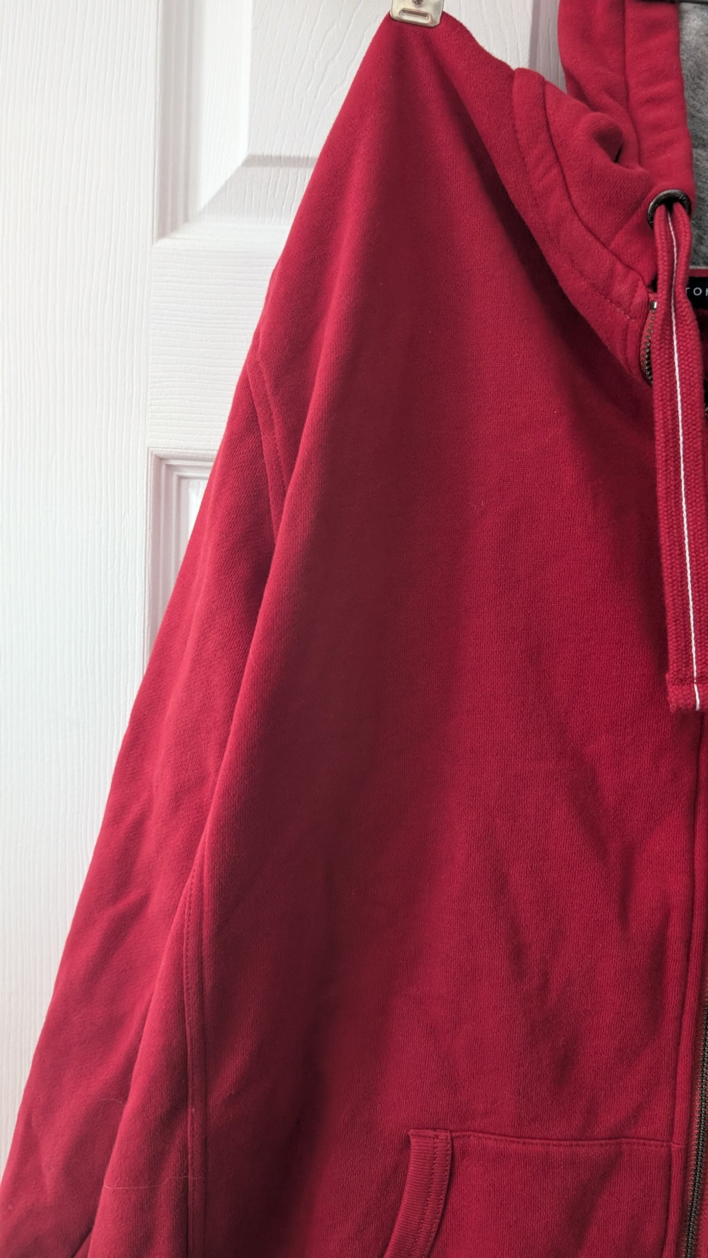 Tommy Hilfiger Men’s Full Zip Hoodie Red Fleece Lined Size XXL