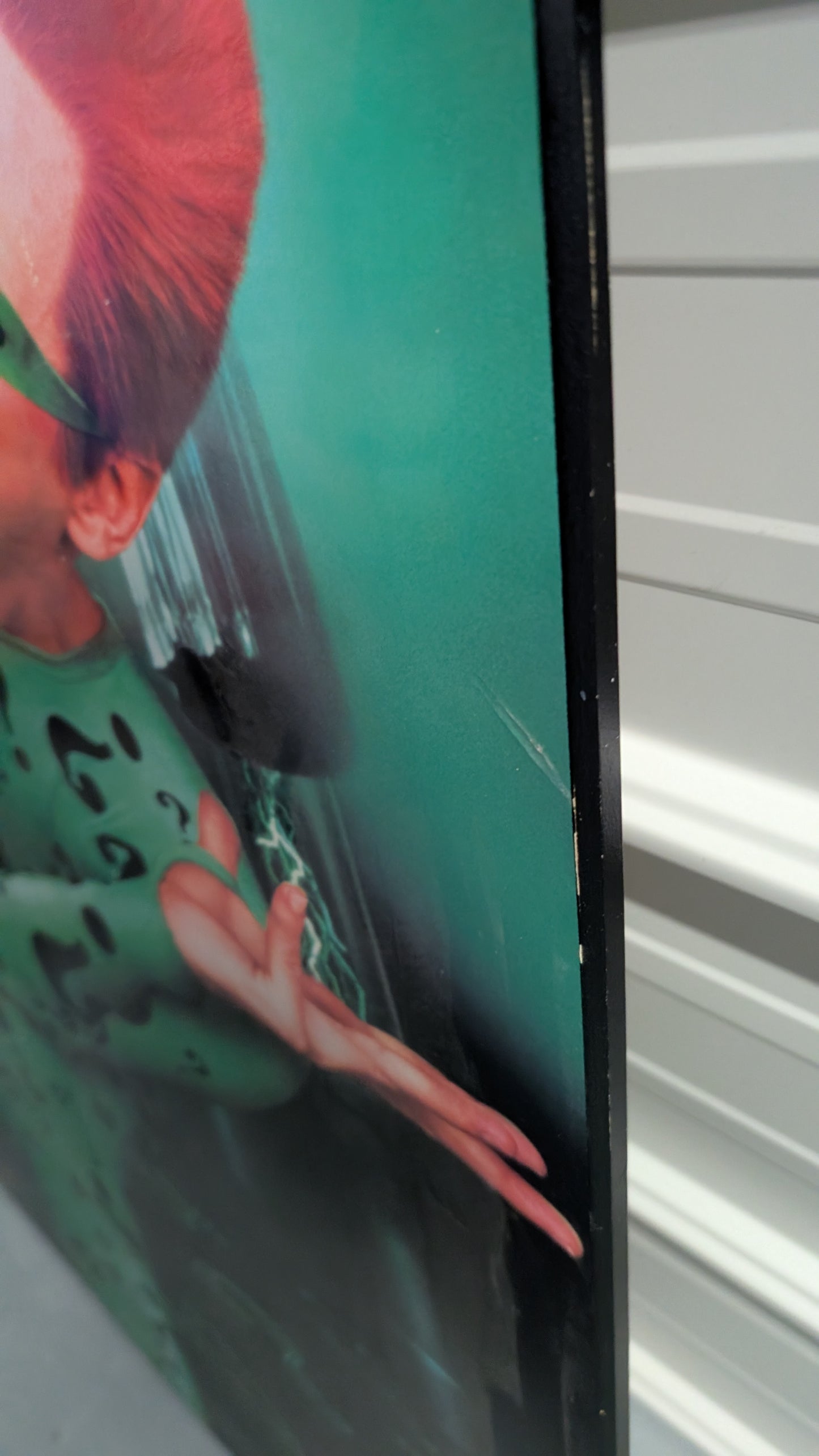 Dc comics Vintage Batman Riddler Jim Carrey Wood Panel Wall Art Approx Poster Size