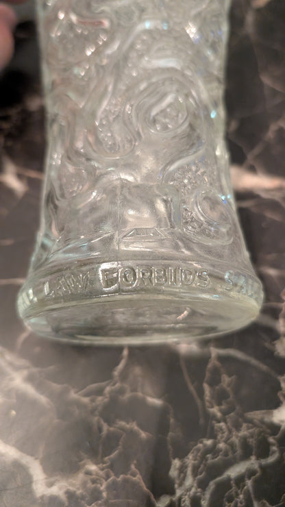 Vintage Italian Glass Decanter Bottle “LAW FORBIDS SALE OR THIS BOTTLE” Italy