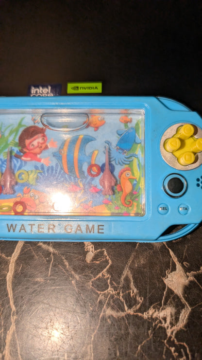 Vintage Water Ring Toss Handheld Game – Blue Aqua Theme – Classic 90s Water Game Toy