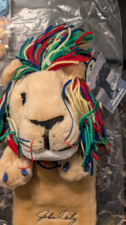 Vintage John Daly Winning Edge Designs Plush Lion Golf Club Driver Cover with tag