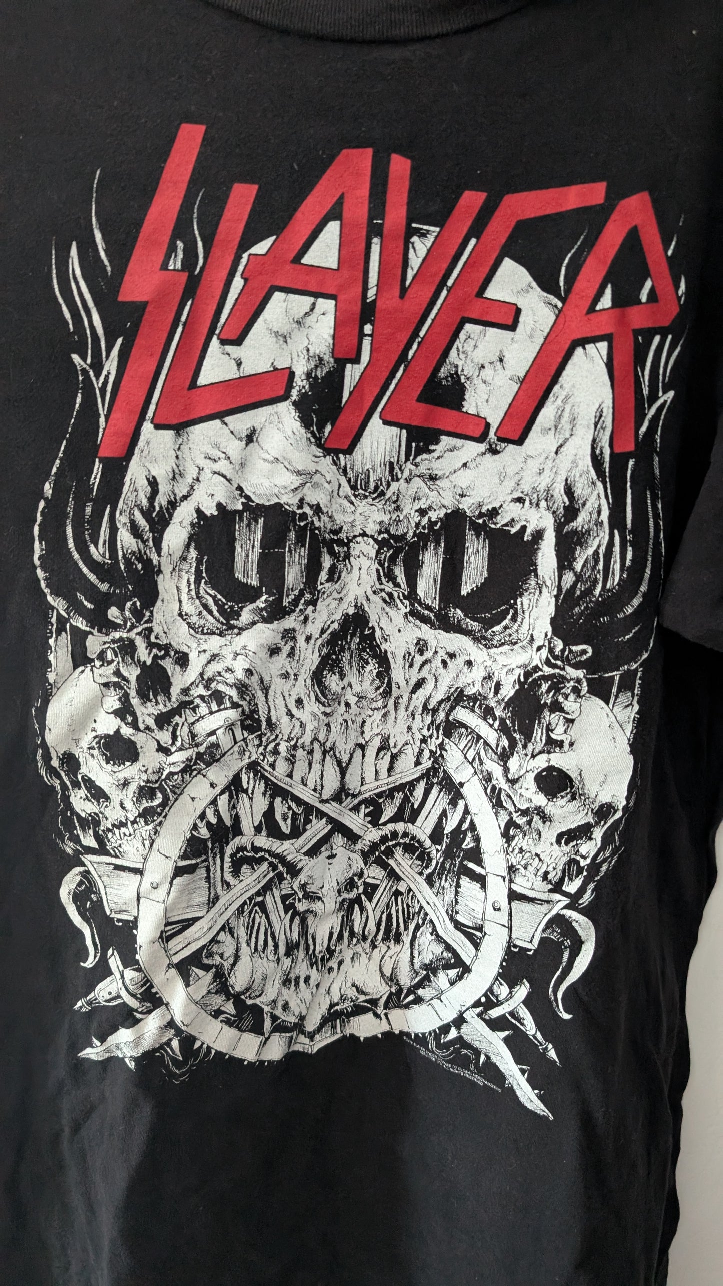 Slayer Skull Graphic T-Shirt Black Size Medium Official Licensed Metal Band Tee