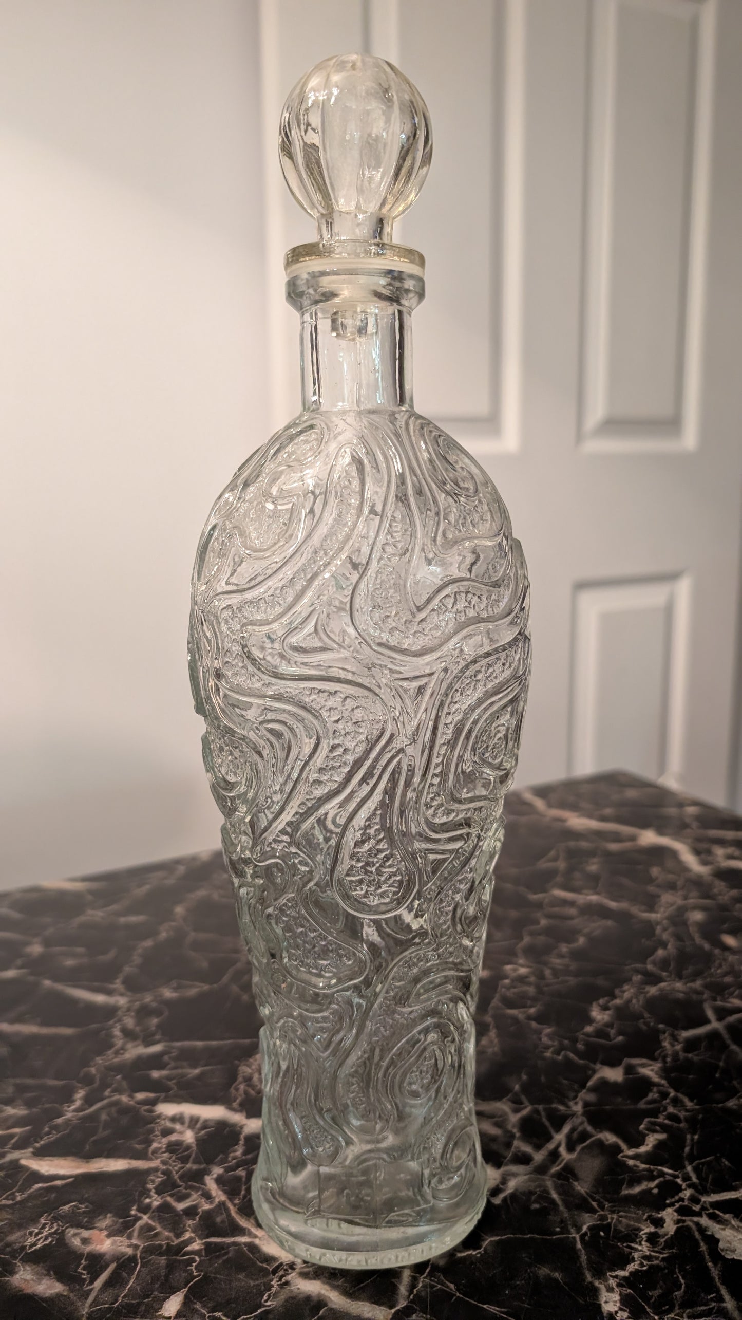 Vintage Italian Glass Decanter Bottle “LAW FORBIDS SALE OR THIS BOTTLE” Italy
