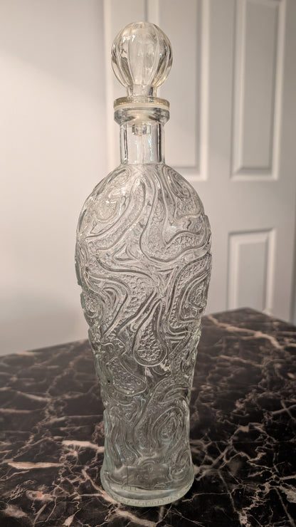 Vintage Italian Glass Decanter Bottle “LAW FORBIDS SALE OR THIS BOTTLE” Italy