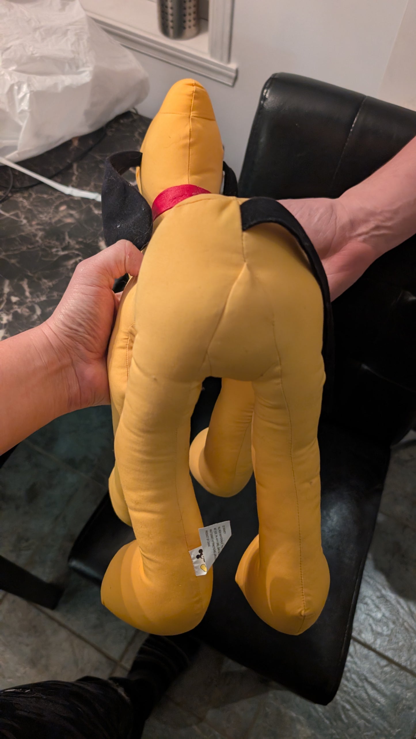 Vtg Disneyland WDW Pluto Plush Toy with Leash Disney Parks Exclusive Stuffed Dog