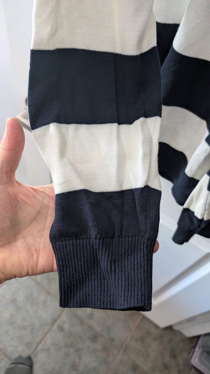 Tommy Hilfiger Men’s V-Neck Striped Sweater Navy white XXL Cotton Knit Pullover