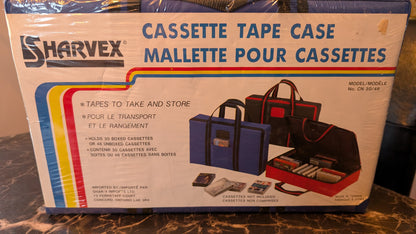 Vintage 1980s Tape Mate Cassette Tape Carrying Case Holds 30–48 Tapes Adjustable Strap