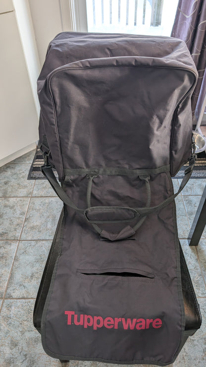 Vintage Tupperware Consultant Tote Duffle Shoulder Bag Organizer Black Logo