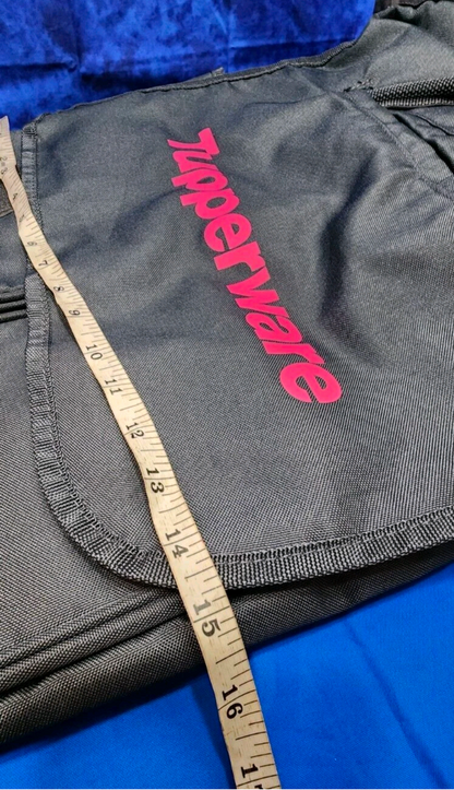 Vintage Tupperware Consultant Tote Duffle Shoulder Bag Organizer Black Logo