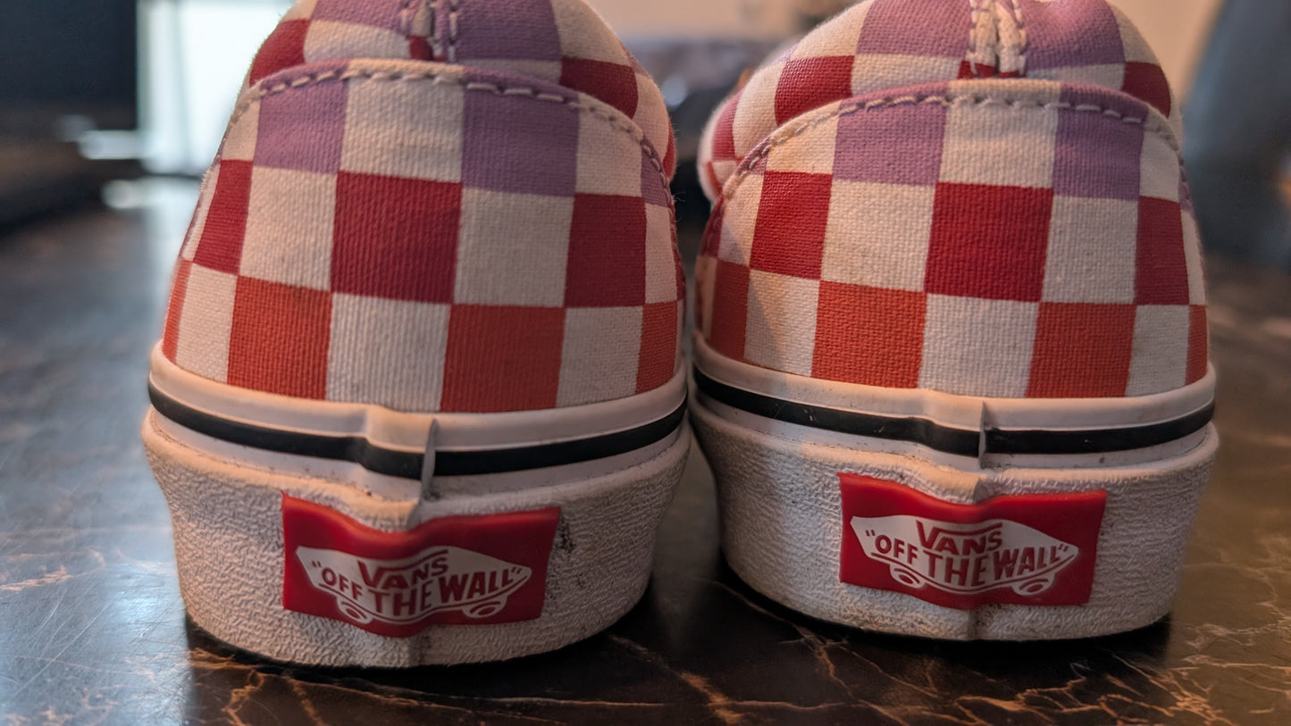 👟Vans Classic Slip-On Checkerboard Multicolor Canvas Shoes US Men 6 Women 7.5
