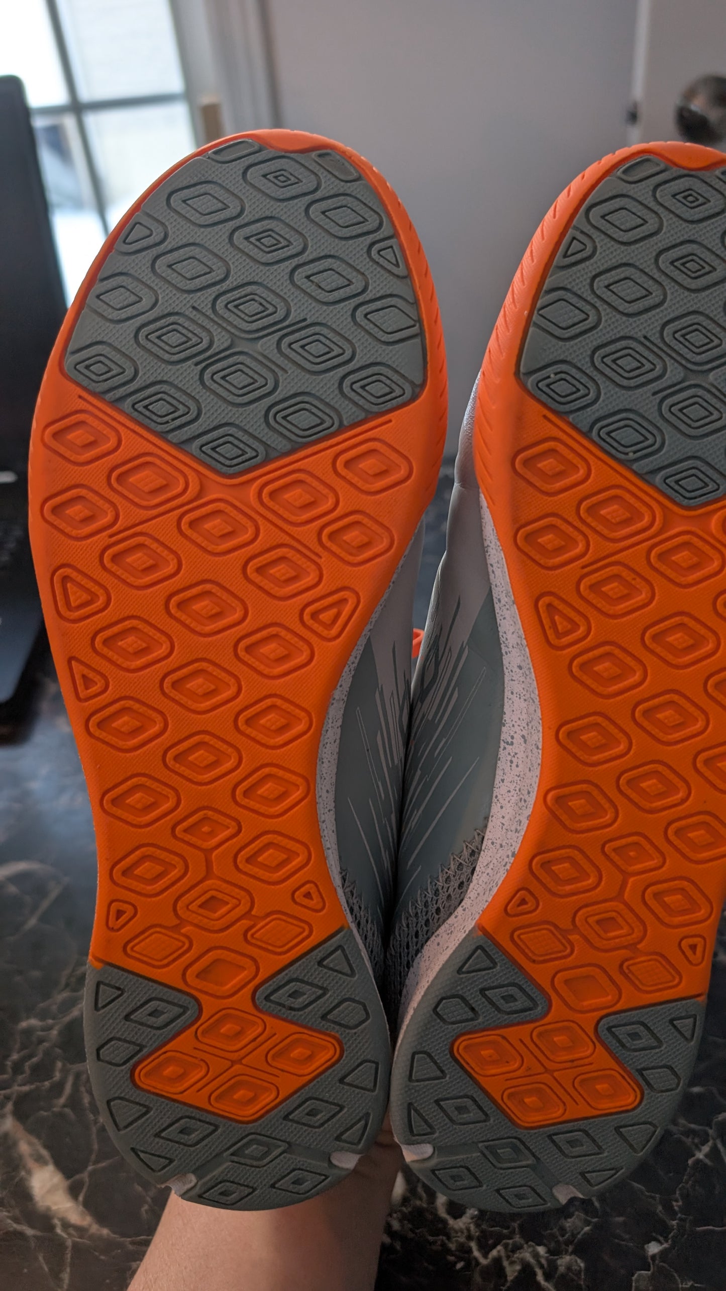 Decathlon Kipsta Indoor Soccer Shoes Futsal IC US 7 EU 40 Gray Orange