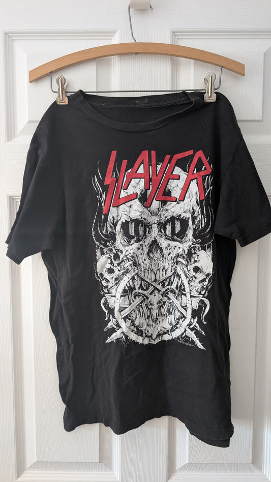 Slayer Skull Graphic T-Shirt Black Size Medium Official Licensed Metal Band Tee