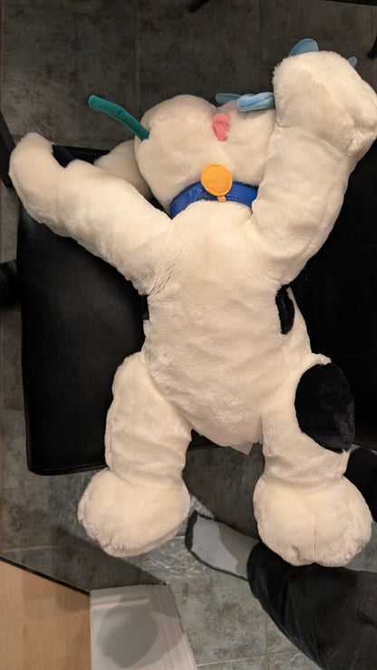 Vtg Cuddly Messengers Fido Dog Plush w/ Flower & Leash 22” 2003 Stuffed Toy