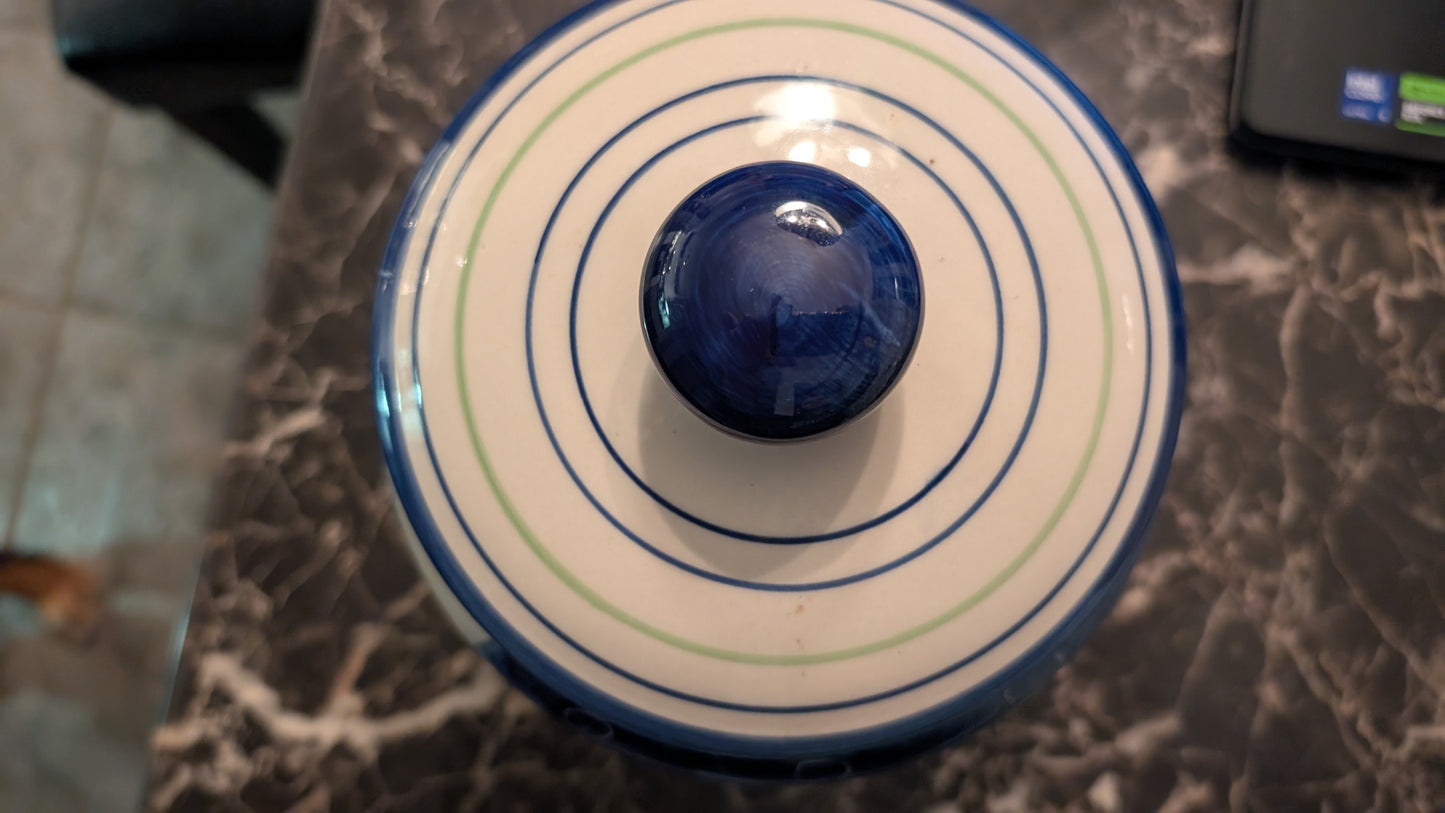 Decorative Ceramic Biscott Jar with Lid – Hand-Painted Style Kitchen Canister