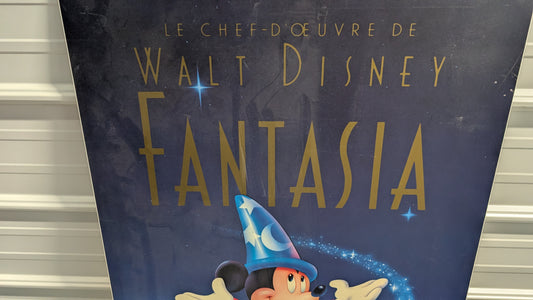 Vintage Walt Disney Fantasia Sorcerer Mickey Wood Print Wall Art Approx Poster Size