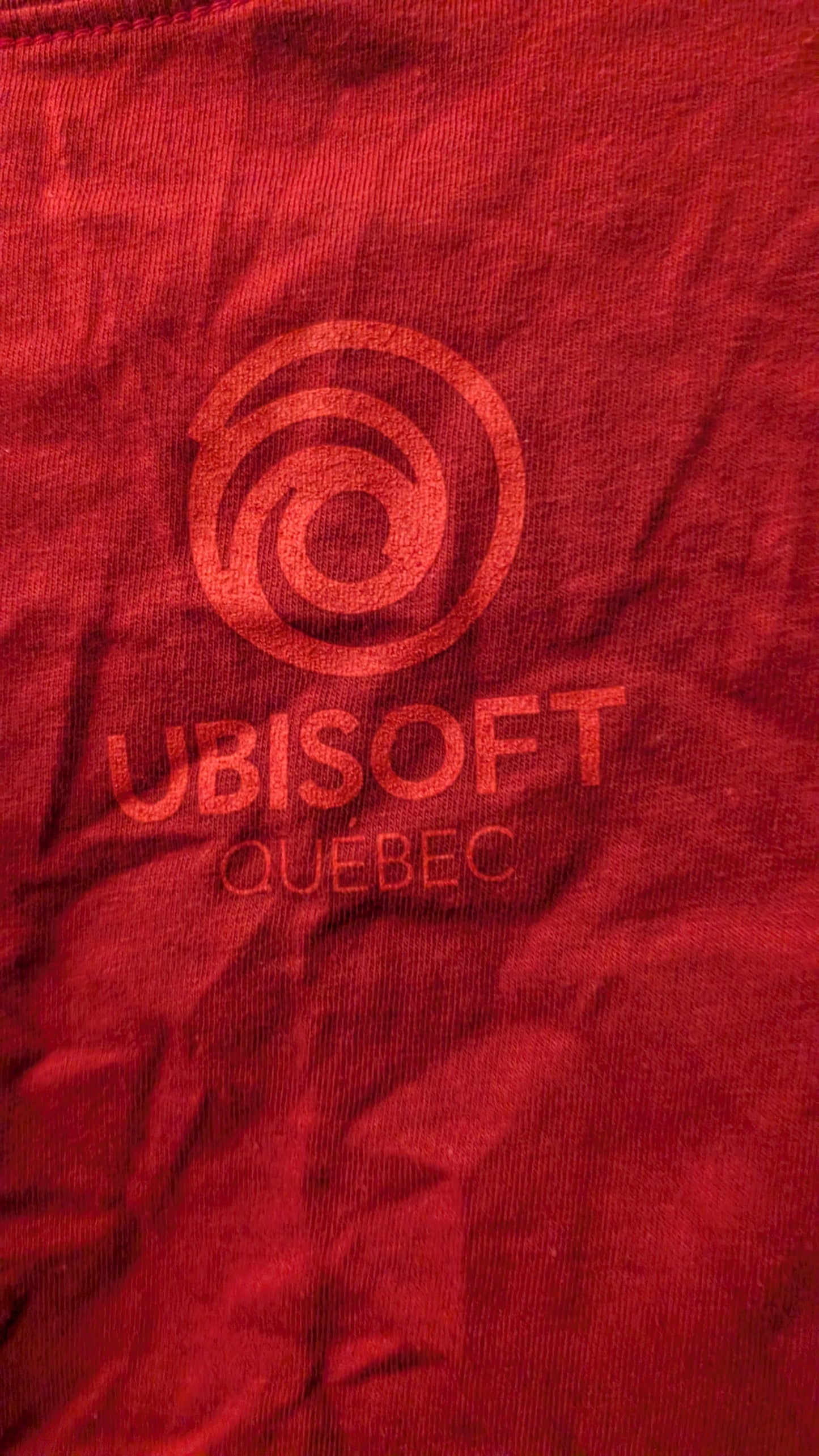 Ubisoft Quebec Assassin’s Creed Dev Team T-Shirt Red Abstergo Logo Anvil Large