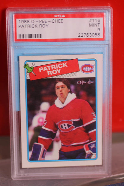 1988 O-Pee-Chee Patrick Goaler Roy Hockey Card #116 PSA Mint 9