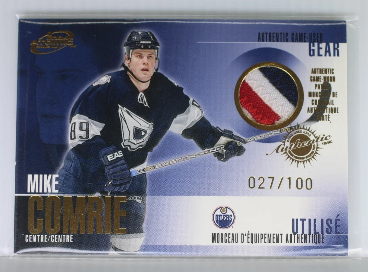2003-04 Pacific Prism McDonald's Mike Comrie Patches Gold 027/100 #12