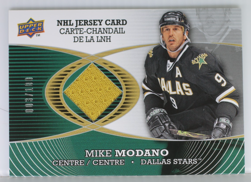 Mike Modano 2008 Upper Deck McDonald’s NHL Jersey Card 3/100 match utilisé Dallas St