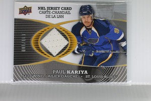 Paul Kariya 2008 Upper Deck McDonald’s NHL Jersey Card 001/100 Game Used Blues