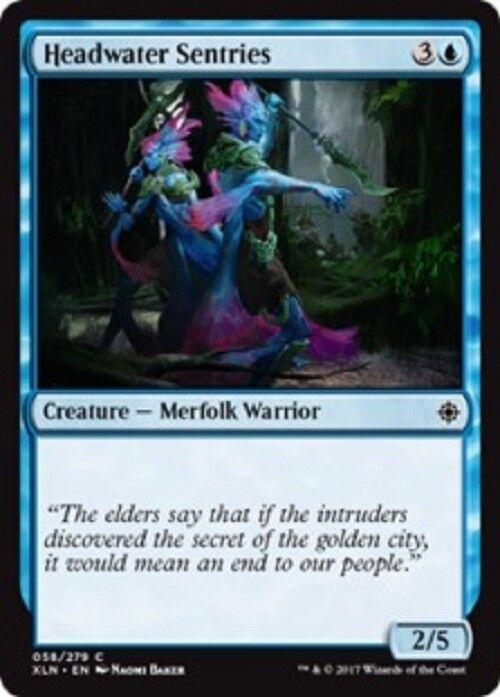 MTG 4x Headwater Sentries Merfolk NM Ixalan MTG Magic the gathering