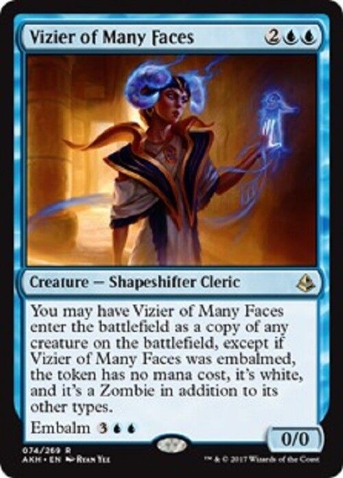 MTG MTG 1x Vizier of Many Faces Amonkhet card Magic The Gathering NM Cleric shapeshi