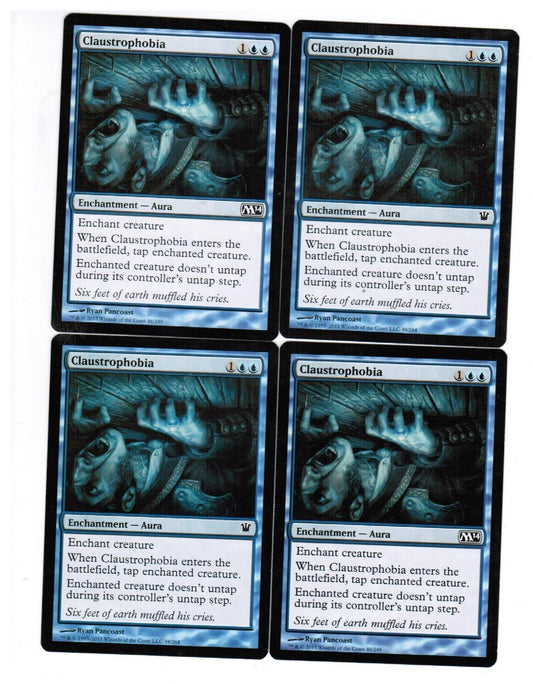 MTG MTG Claustrophobia 2014 Core Set  X4 4x Magic the GAthering - Draw Two Cards