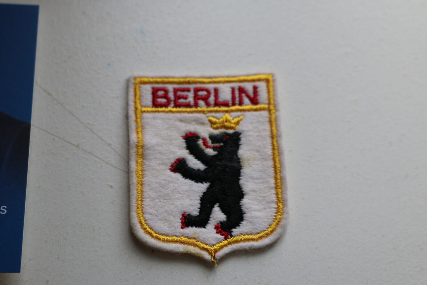 Berlin Germany Deutschland Woven Felt Travel Souvenir Patch Coat Of Arms Bear