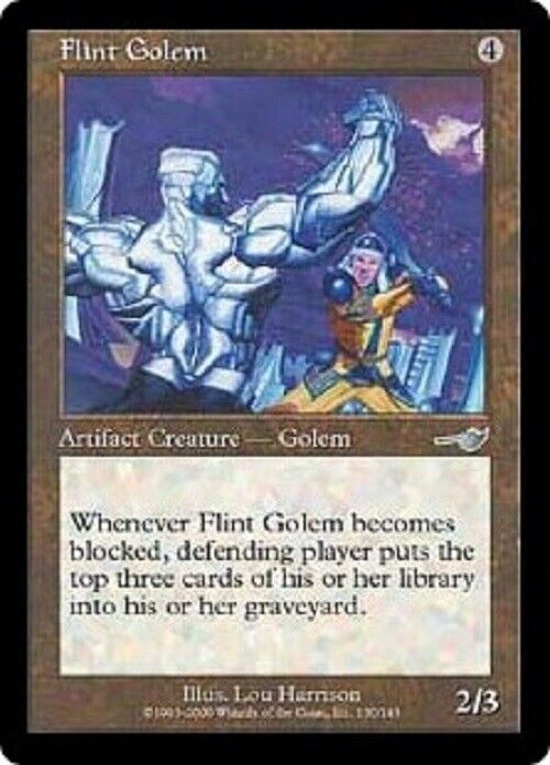 MTG MTG 1x Flint Golem NE Nemesis card Magic The Gathering