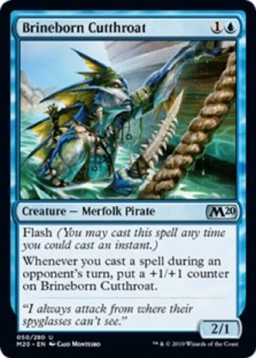 MTG MTG 1x  Brineborn Cutthroat M20 Magic 2020 Core Set Card Magic The Gathering