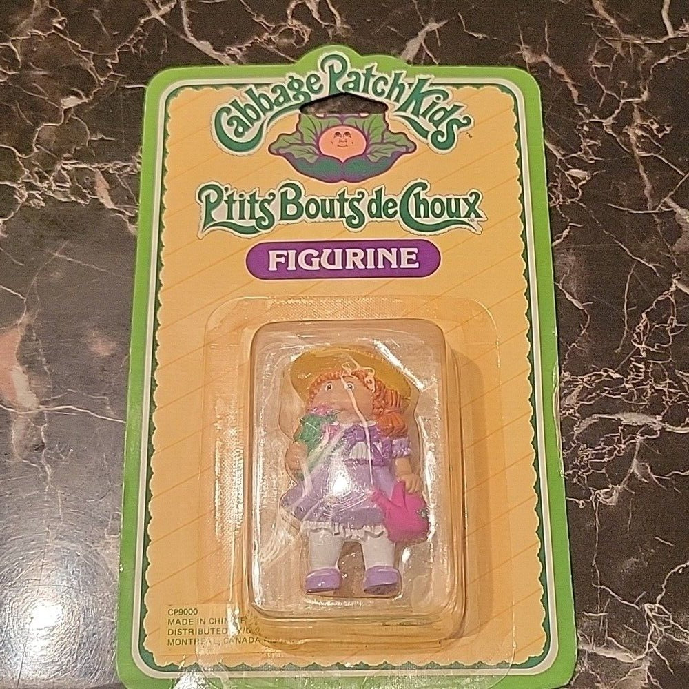 Cabbage Patch Kids 1984 Pvc Figure Flowers Watering Can Sealed On Card Toy Vtg