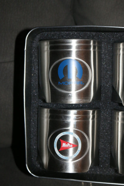 Mopar 75Th Anniversary 4 Piston Shaped Insulated Can Cooler Holder W/ Tin Box