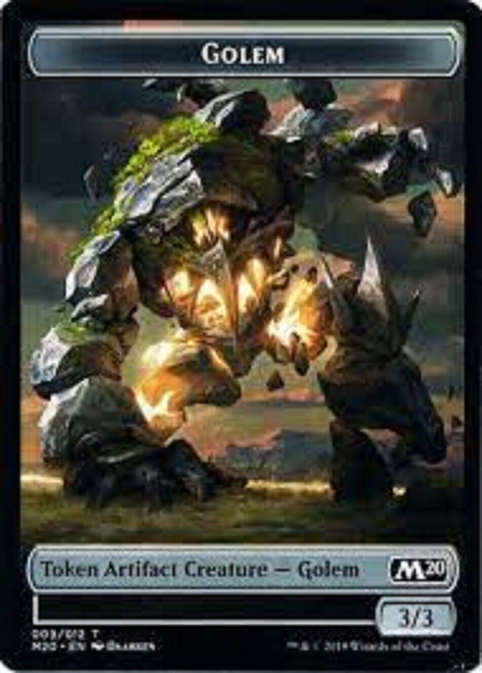 MTG MTG x1 Golem token Articfact 009/012 Core Set 2020 card Magic The Gathering