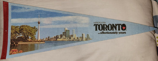 Banner Pennant Metropolitan Toronto Affectionately Yours 25"Souvenir Vintage Vtg