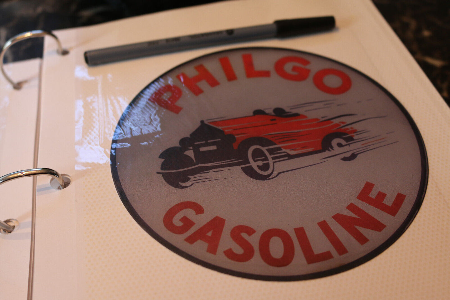 1X 6" Philgo Gasoline Motor Oil Round Sign Nostalgic Retro Wall Decor Sticker 2