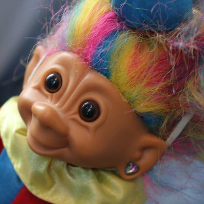Vintage Russ 1990’S Rainbow Clown Jester Troll Figure Toy