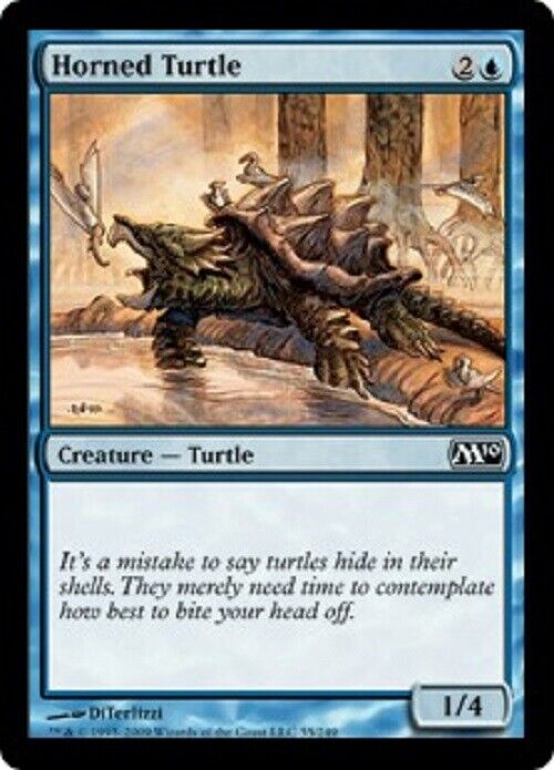 MTG MTG 4x   Horned Turtle M10 Magic 2010  Card Magic The Gathering Pauper