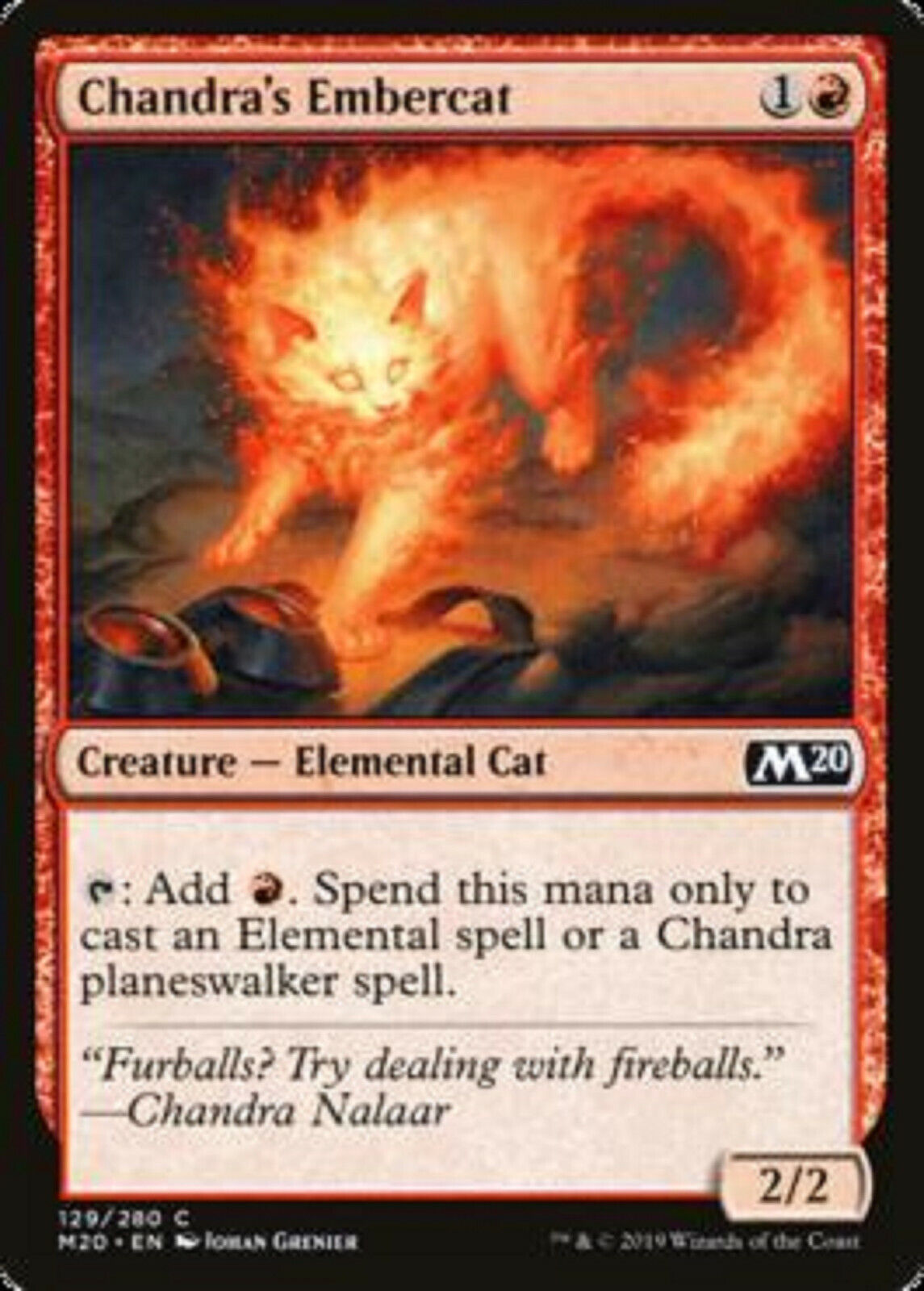 MTG MTG 4x Chandra's Embercat Core Set 2020 cards Magic The Gathering