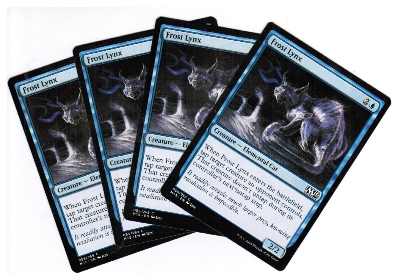 MTG MTG Frost Lynx M15 Magic 2015 Core Set X4 4x Magic the GAthering cards