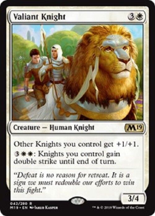 MTG MTG 1x  Valiant Knight M19 Core Set 2019  MAGIC The Gathering card