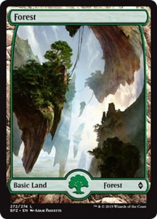 MTG MTG 1x  Forest (272 - Full Art) Battle for Zendikar  Magic the gatherine card