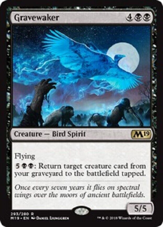 MTG MTG 1x Gravewaker Core Set 2019 Card Magic The Gathering NM Bird spirit