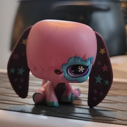 Littlest Pet Shop Grooviest Dog Purple Ears With Stars Figure Toy