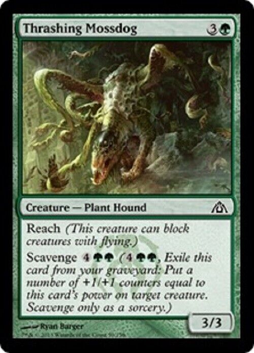 MTG 1x Thrashing Mossdog Dragon's maze FOIL card Magic the Gathering MTG