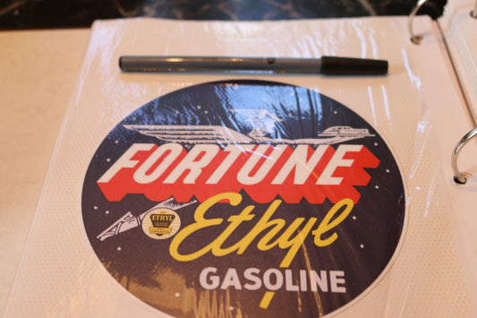 1X 6" Fortune Ethyl Gasoline Decal Gas And Oil Gas Pump Sign Wall Art Sticker 2