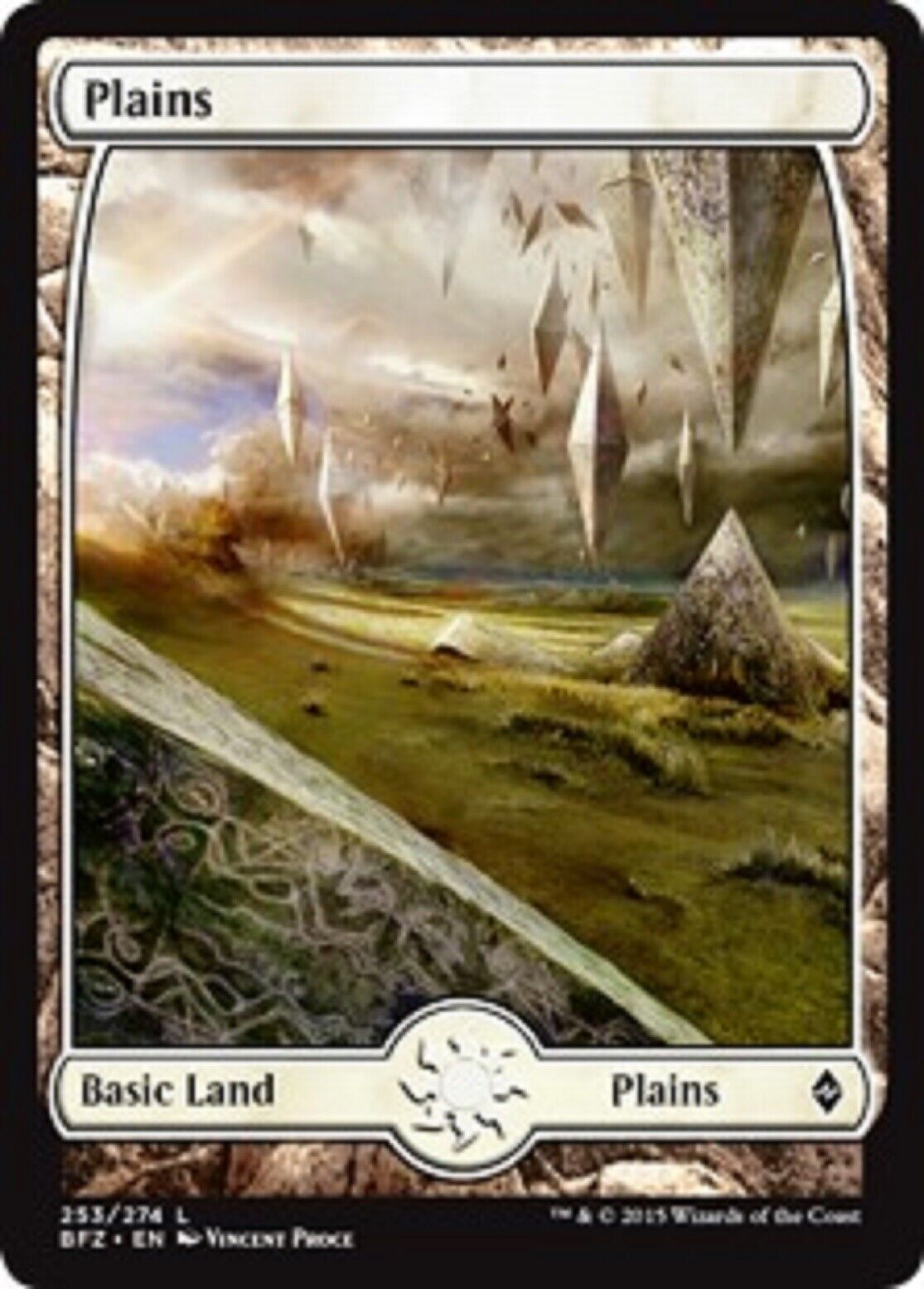 MTG MTG 1x Plains (253 - Full Art) Battle for Zendikar  Magic the gatherine card