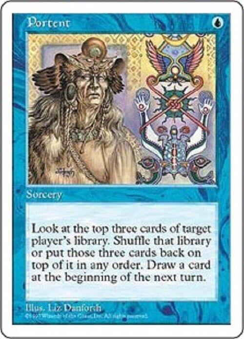 MTG MTG 1x Portent 5ED Fifth Edition Card Magic The Gathering pauper Omniphustoys MTG MTG 1x Portent 5ED Fifth Edition Card Magic The Gathering pauper Omniphustoys