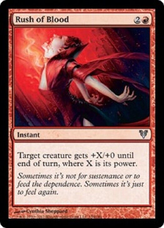 MTG 1x  Rush of Blood Avacyn Restored Unplayed NM card Freshpack Magic the Gathering